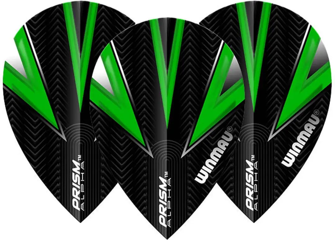 Winmau Prism Alpha Pear Dartvleugels - Groen/Zwart - 3 Stuks
