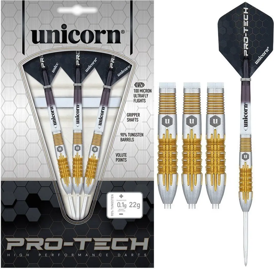 Unicorn Pro-Tech 1 90% Dartpijlen - Goud