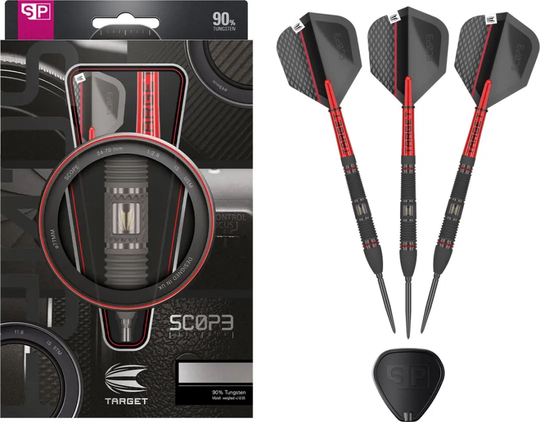 Target Darts Scope Steel Tip Dartset 02 - 90% Tungsten - 3 Stuks