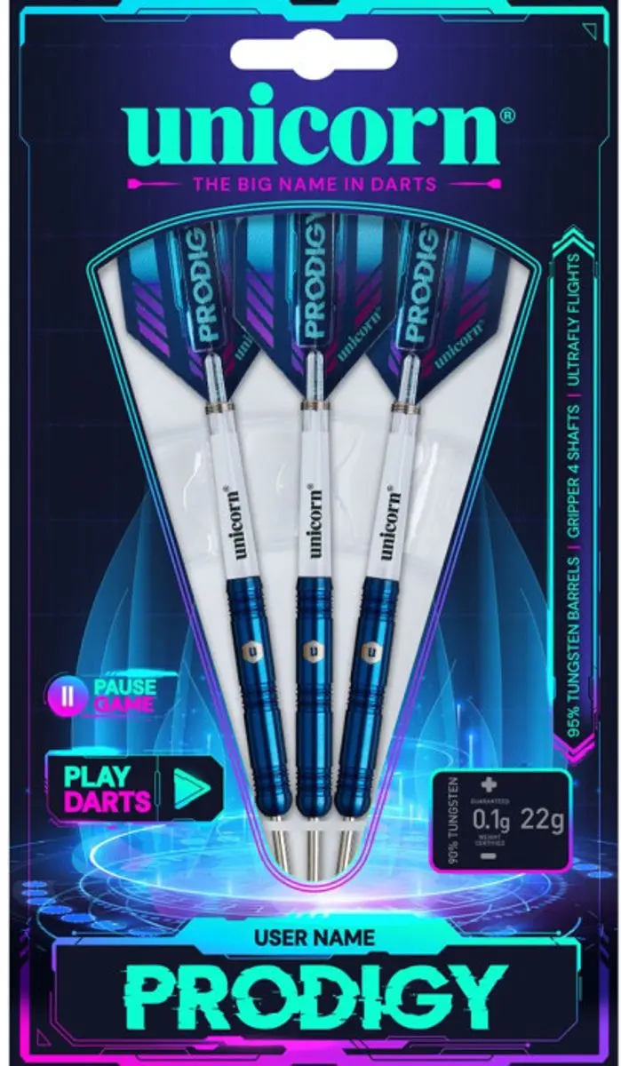 Unicorn Prodigy S1 Dartpijlen 95% - 3 Stuks - Blauw