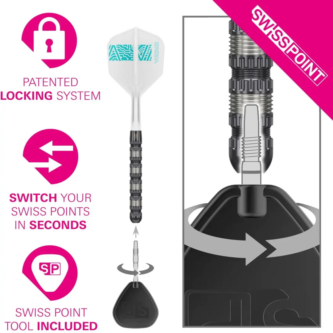 Target Rob Cross 95K Swiss Point Dartpijlen - 3 Stuks - Zwart