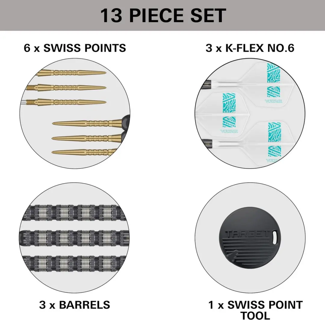 Target Rob Cross 95K Swiss Point Dartpijlen - 3 Stuks - Zwart