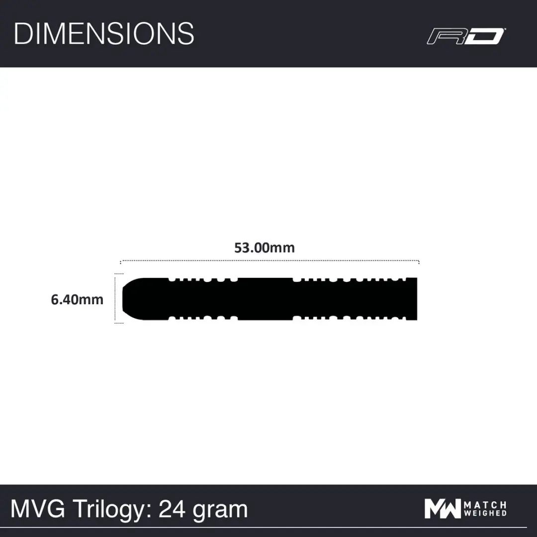 Winmau Michael van Gerwen Trilogy 90% Dartpijlen - 3 Stuks - Zwart/Goud