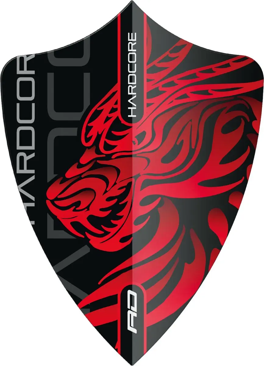 Red Dragon Jonny Clayton Hardcore Dragon Freestyle Dart Flights - 3 Stuks - Zwart