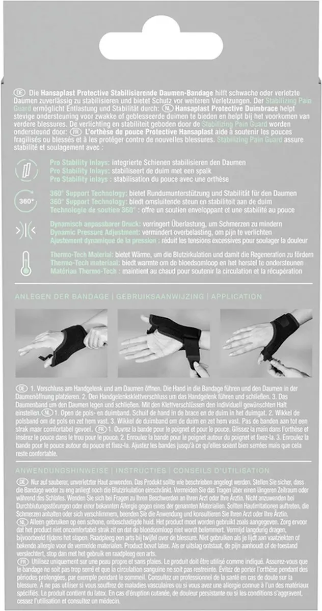 Hansaplast Protective Duimbrace - One Size - Grijs