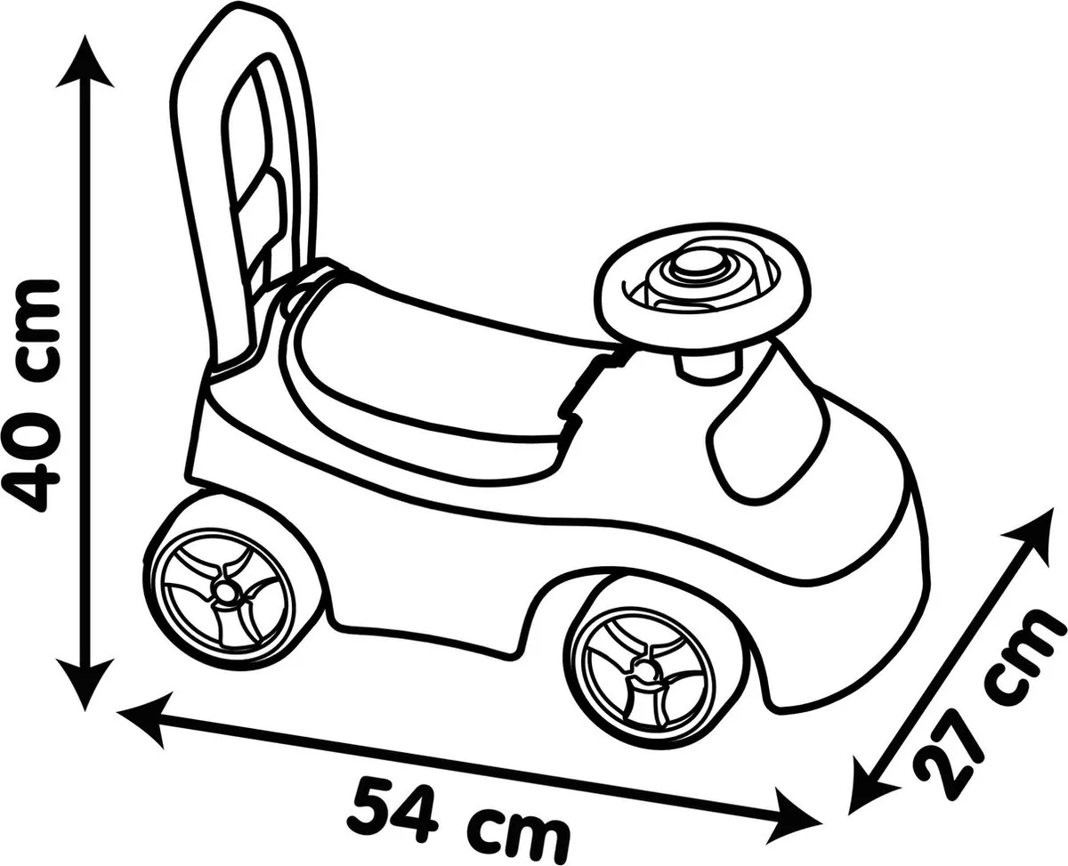 Smoby 2-in-1 Kinderdrager Auto Rood 1440891 - Doos onder zadel + claxon