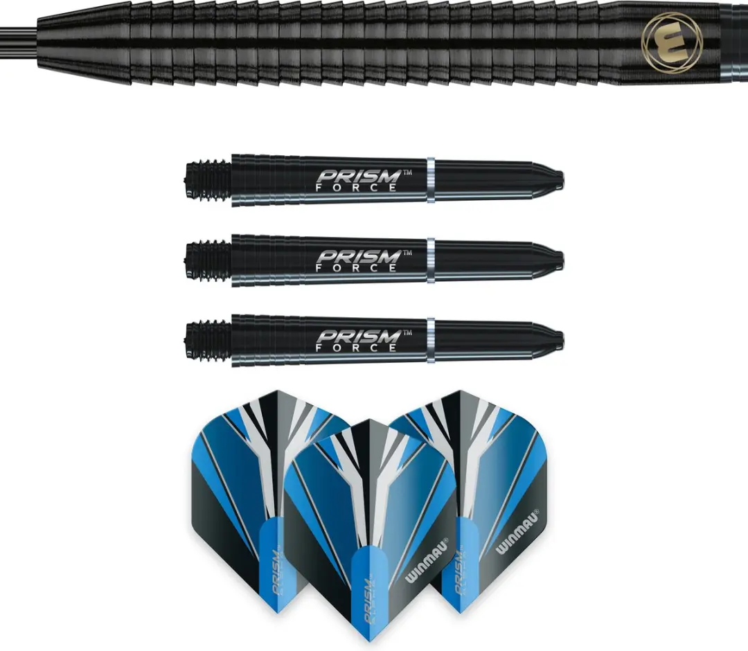 Winmau Sabotage Onyx Dartpijlen - 3 Stuks - Zwart/Blauw/Wit