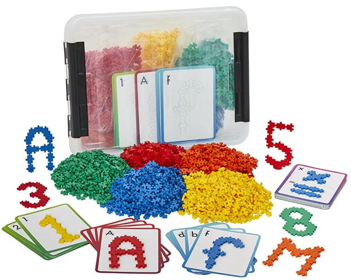 Plus-Plus educatief speelgoed leer nummers en letters multicolor.