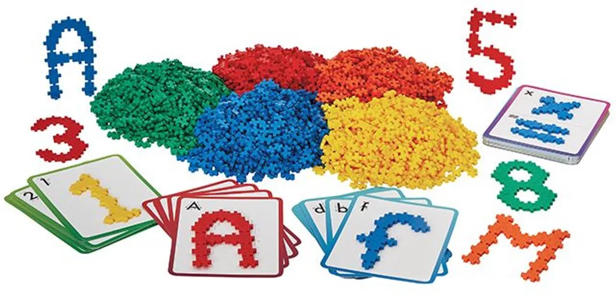 Plus-Plus educatief speelgoed leer nummers en letters multicolor.