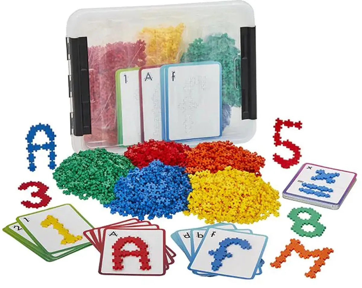 Plus-Plus educatief speelgoed leer nummers en letters multicolor.