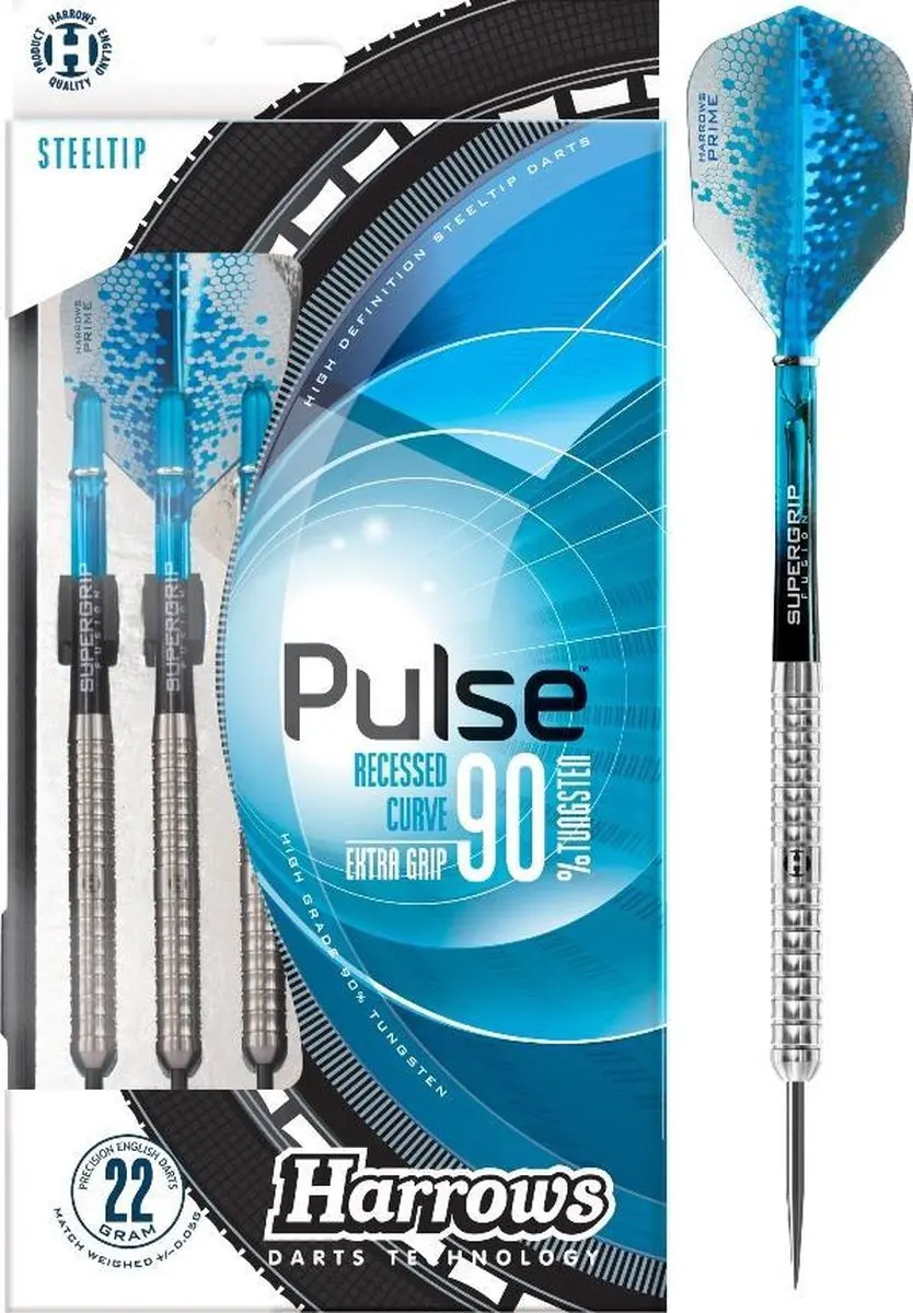 Harrows PULSE 90% Tungsten Darts 26gr - 3 Stuks - Zilver