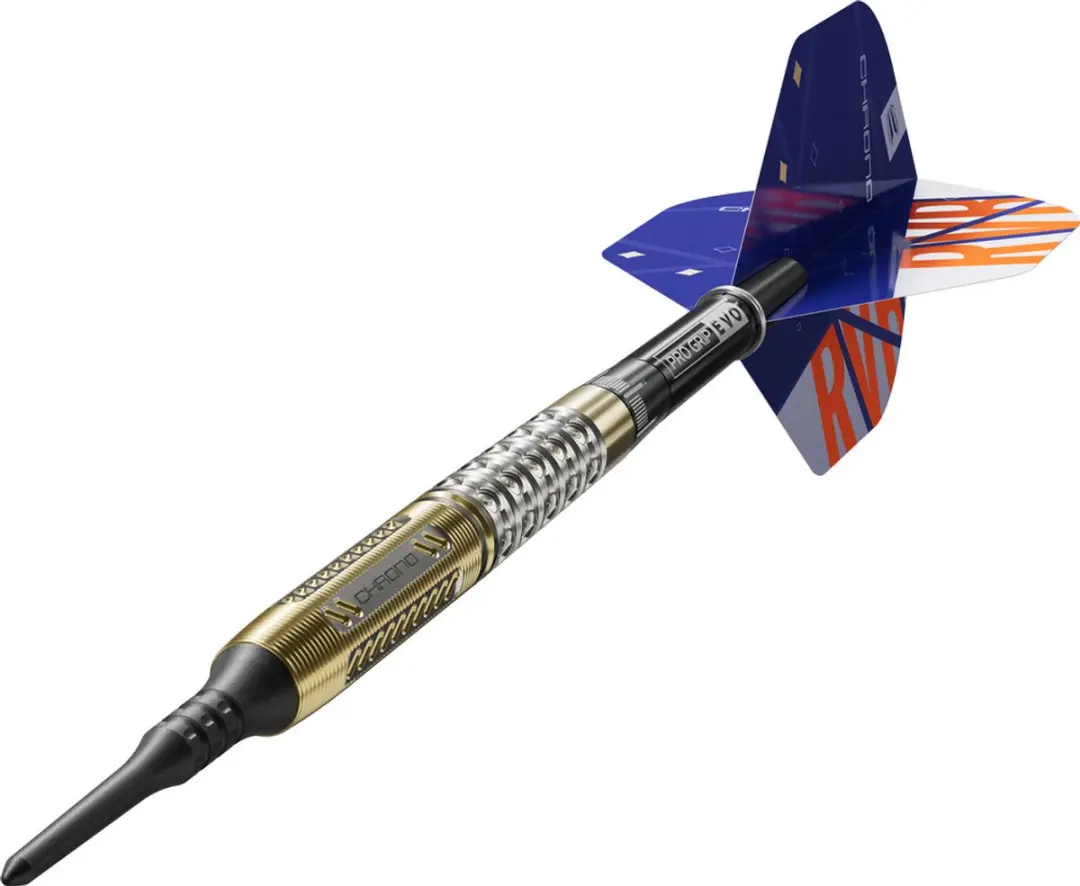 Target Raymond van Barneveld Chrono 95% Soft Tip Darts - 3 Stuks - Goud/Zilver
