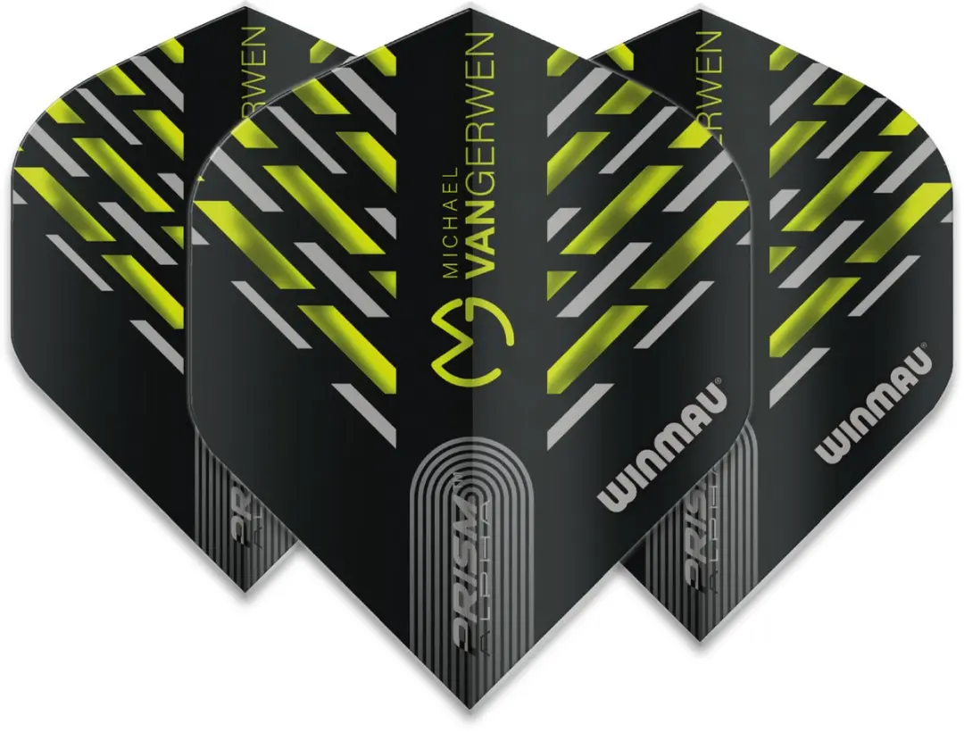 Winmau Michael van Gerwen Prism Alpha V3 Dart Flights - Groen/Zwart - 3 Stuks