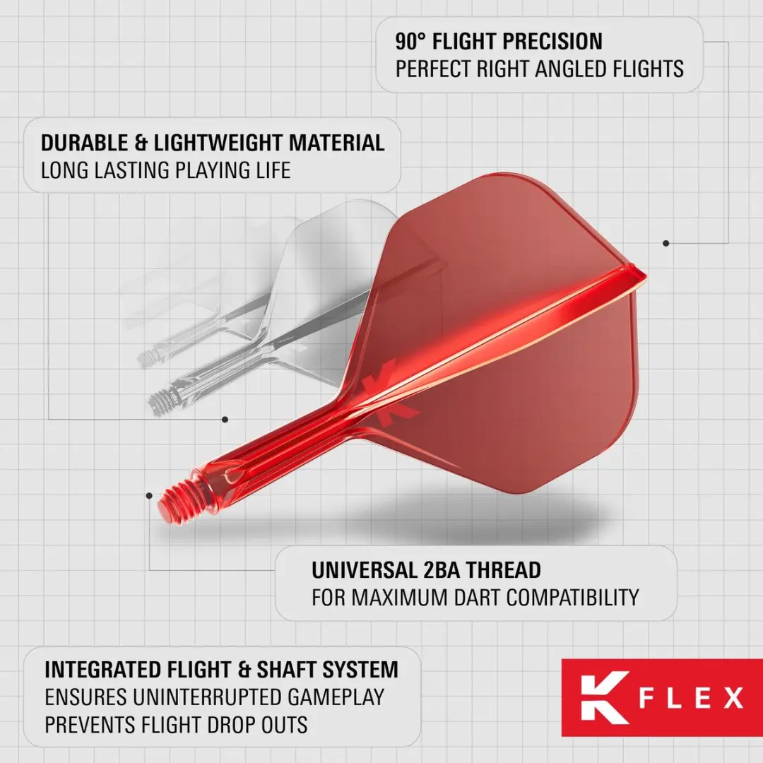 Target K-Flex Red NO2 Dart Flights 19mm - 1 Stuk - afbeelding 6 van 6