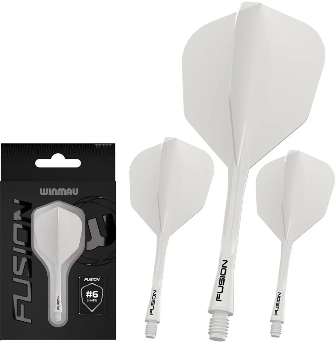 Winmau Fusion Integrated Flight & Shaft System No.6 Wit - 3 Stuks