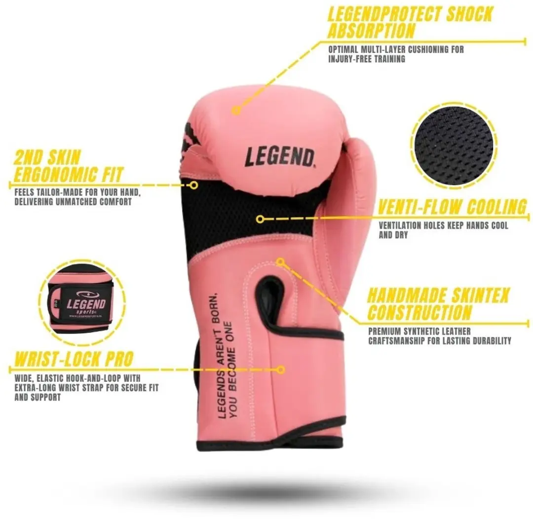 Legend Sports EcoFIT Bokshandschoenen 12 oz - Dames - Zwart/Rose