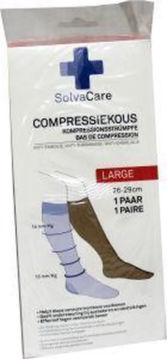 Solvacare Compressiekous Beige L - 26-29 cm
