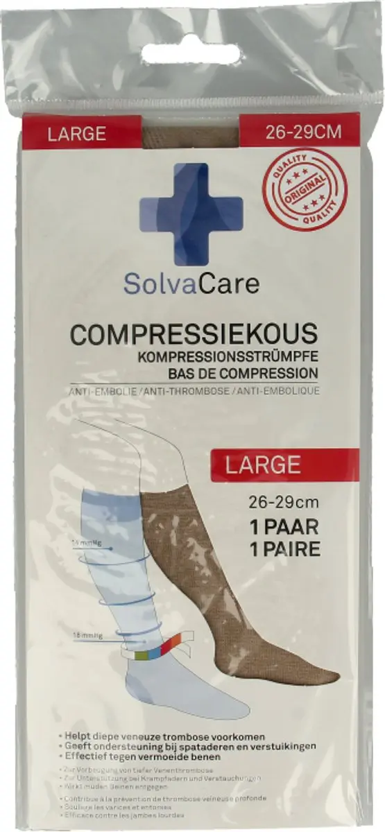 Solvacare Compressiekous Beige L