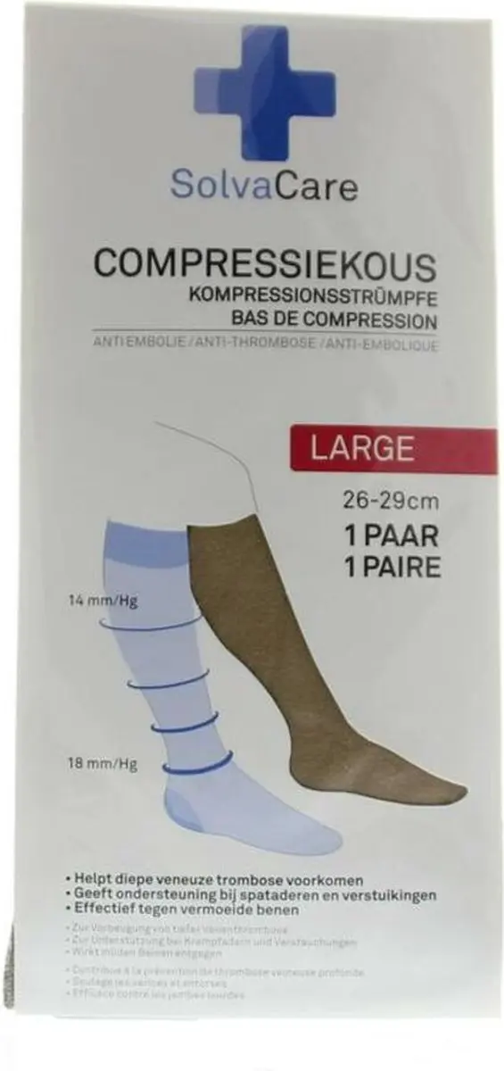 Solvacare Compressiekous Beige L - 26-29 cm