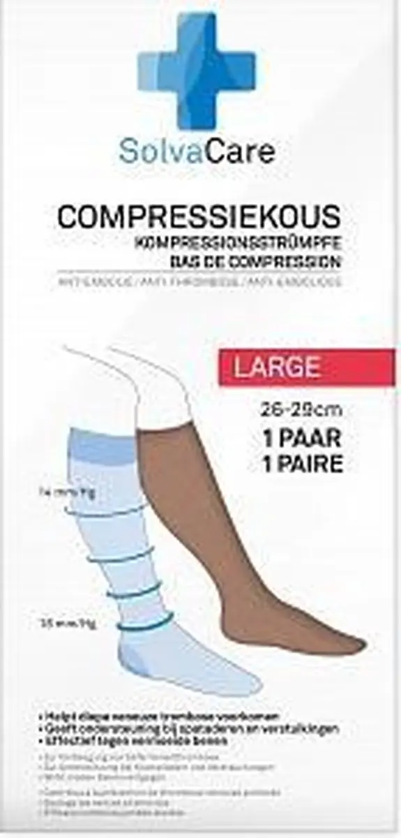 Solvacare Compressiekous Beige L - 26-29 cm