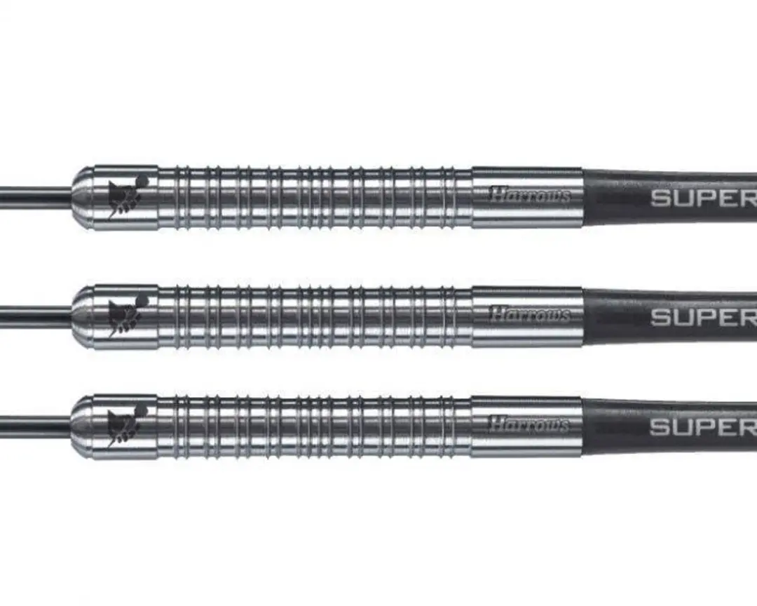 Harrows Steeltip Darts Supergrip 25g - 90% Tungsten - Blauw/Grijs - 3 Stuks - afbeelding 6 van 6