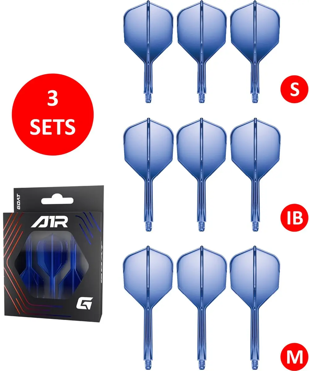 goat Air Blue Clear NO6 Dart Flights & Shafts