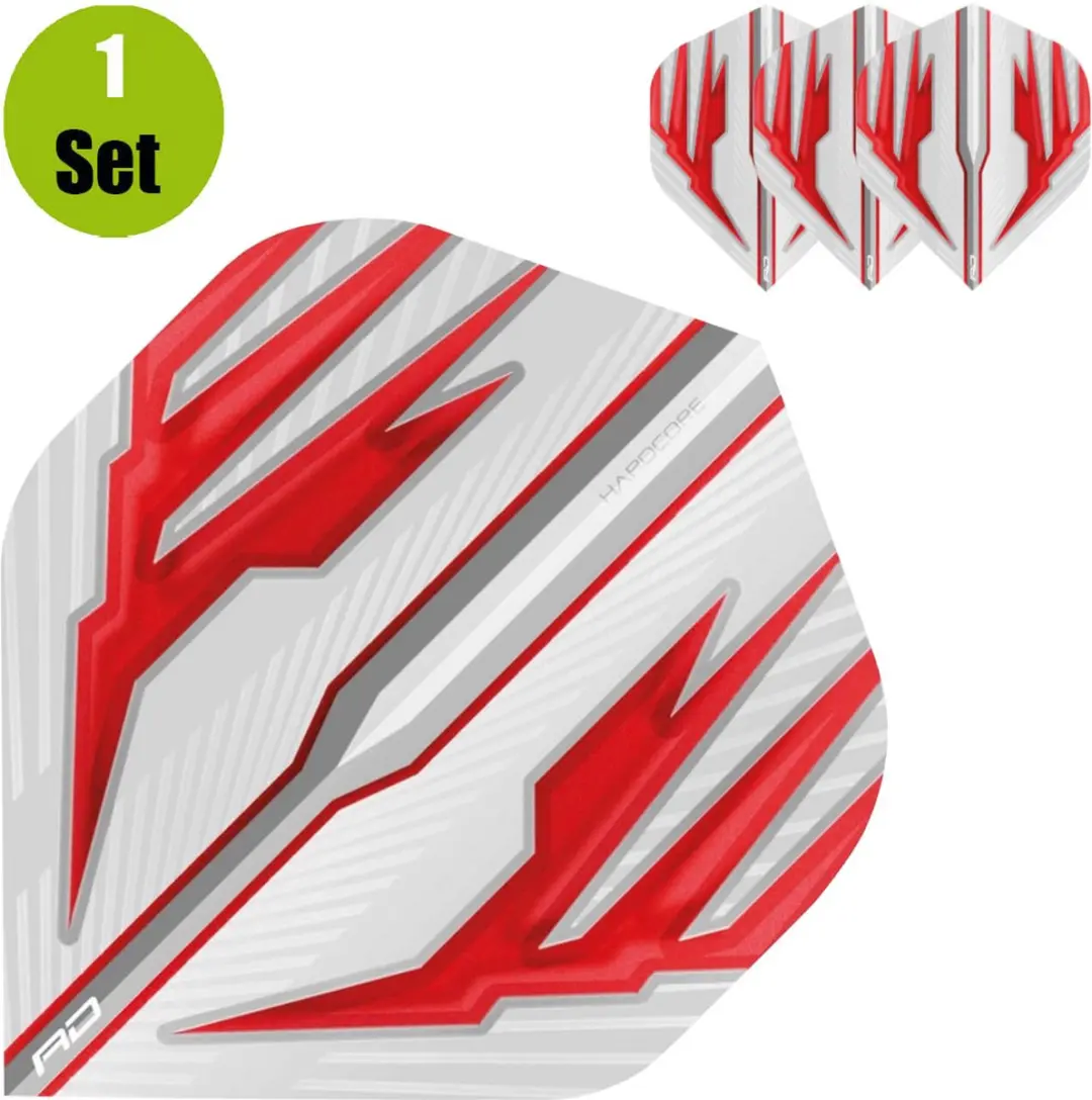 Red Dragon Hardcore Radical Dart Flights TF6331 - 3 Stuks - Rood/Wit - afbeelding 3 van 3