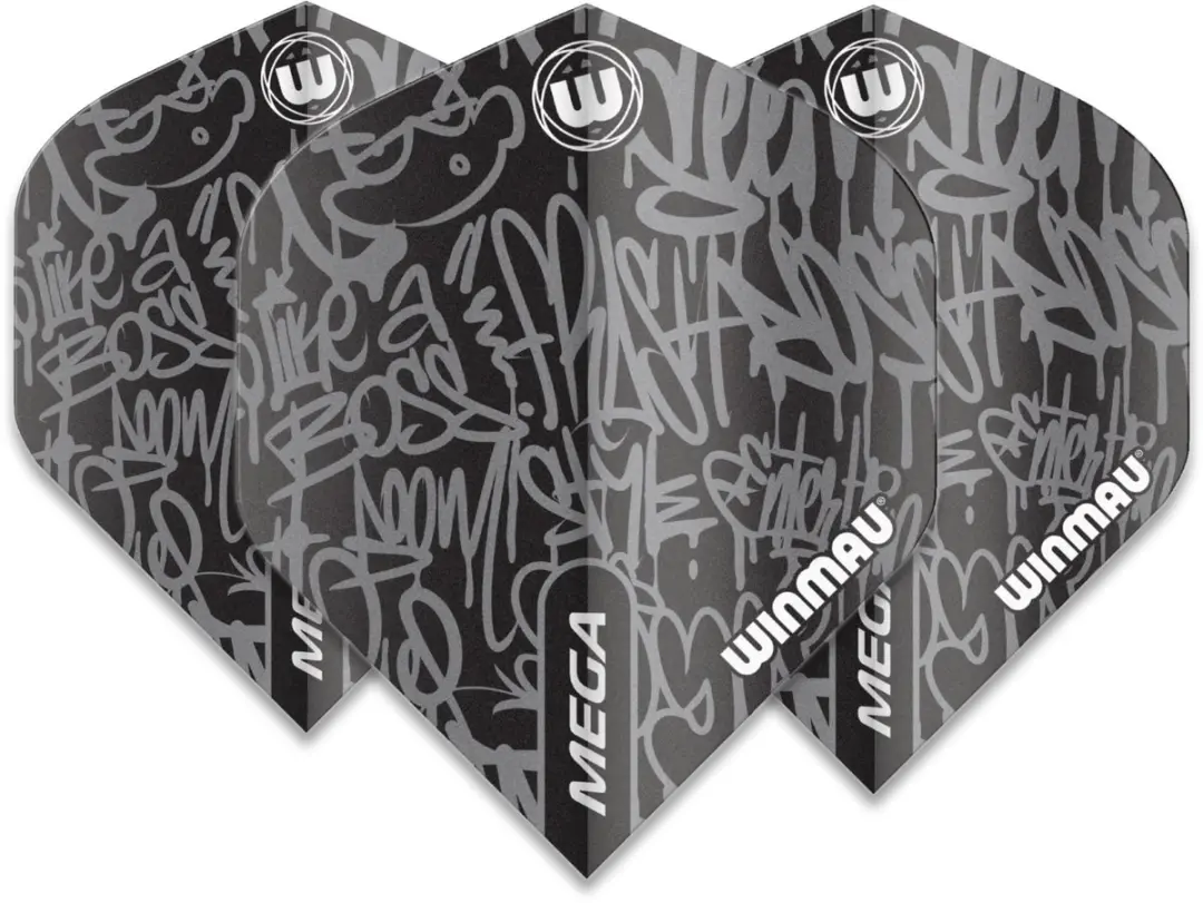 Winmau Mega Standard Graphic Black Dart Flights