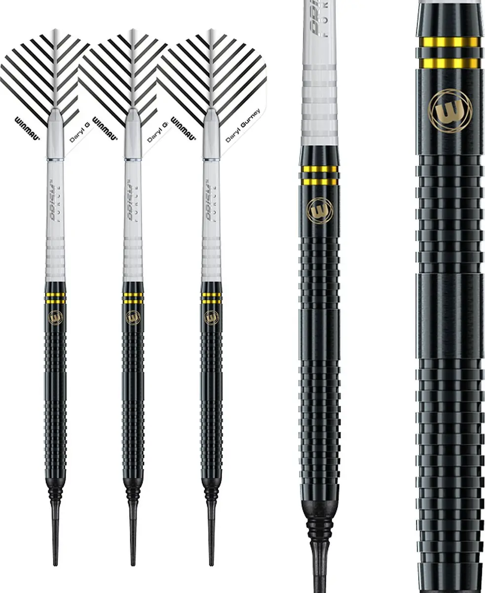 Winmau Daryl Gurney Black Edition Dartpijlen 22g - 3 Stuks