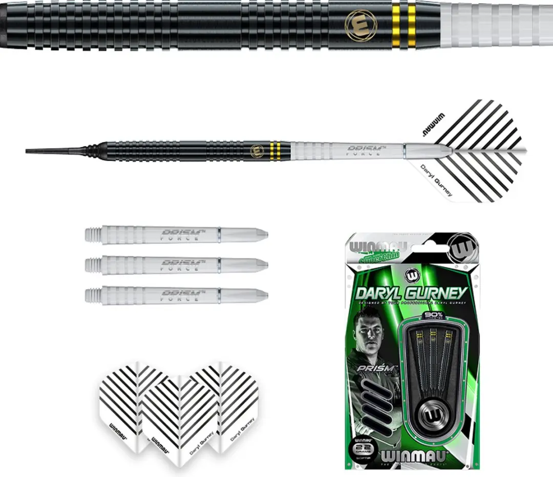 Winmau Daryl Gurney Black Edition Dartpijlen 22g - 3 Stuks
