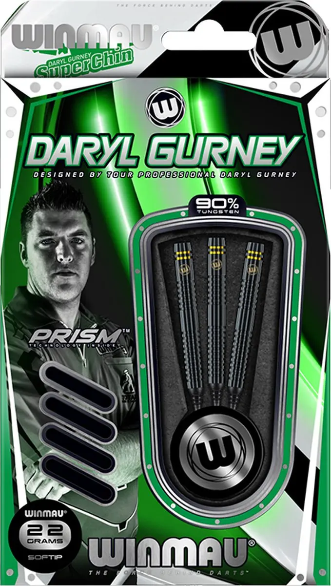 Winmau Daryl Gurney Black Edition Dartpijlen 22g - 3 Stuks