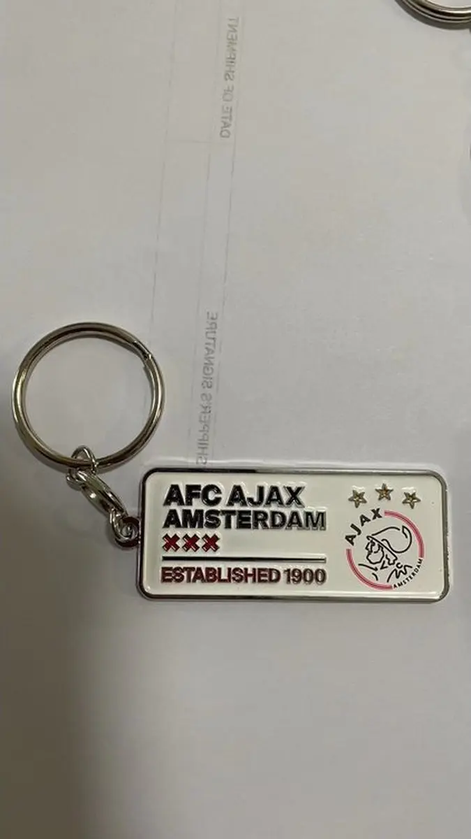 Ajax Sleutelhanger License Plate - Zilver