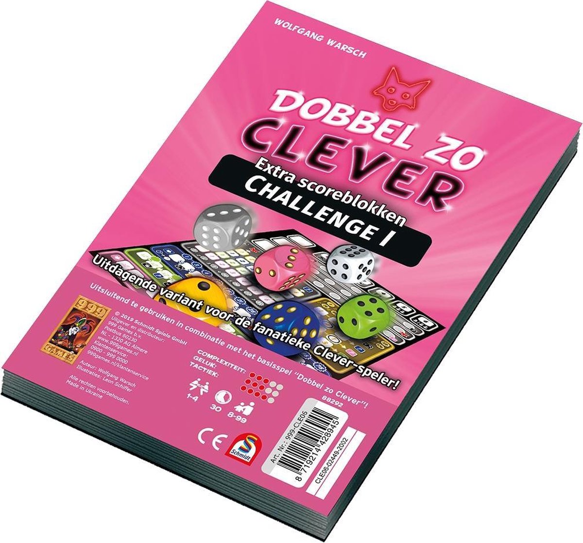 999 Games - Scoreblokken - Dobbel zo Clever Challenge - Dobbelspel