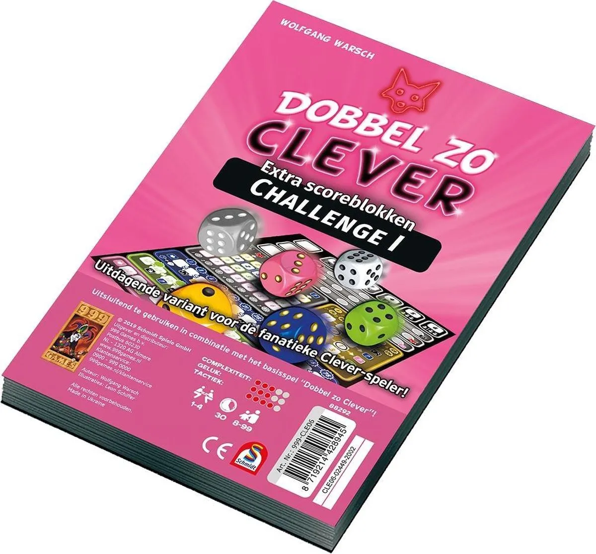 999 Games Scoreblokken Dobbel Zo Clever Challenge - Multikleur