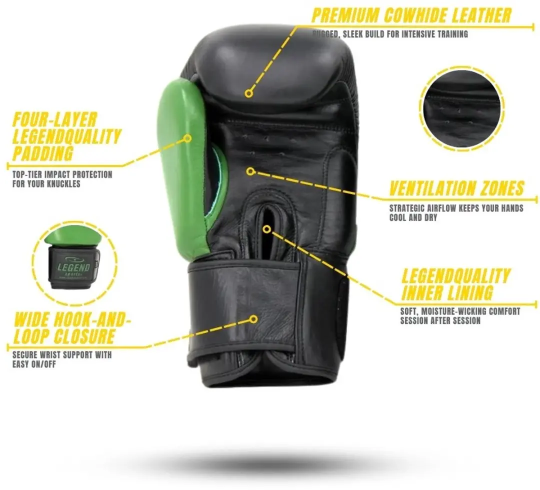 Legend Thai Serie 2.0 Bokshandschoenen 16 oz - Army Leer - Groen