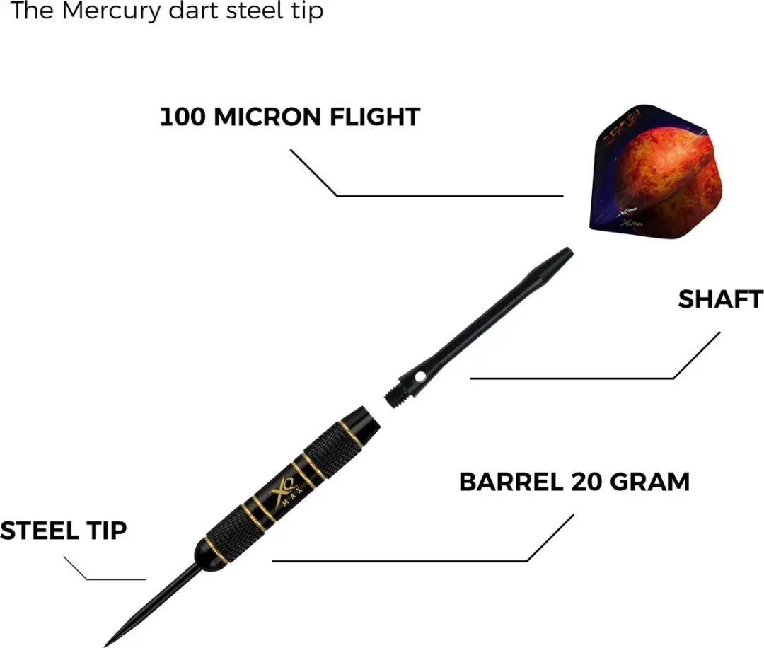 XQMax Mercury Steel Tip Dartset - 3 Stuks - Multicolor
