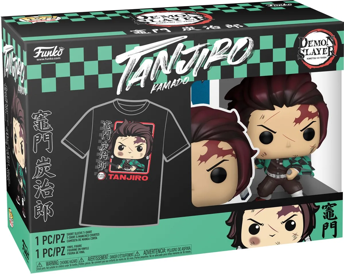 Funko Demon Slayer POP! & Tee Box Tanjiro - Verzamelfiguur & T-shirt - Zwart