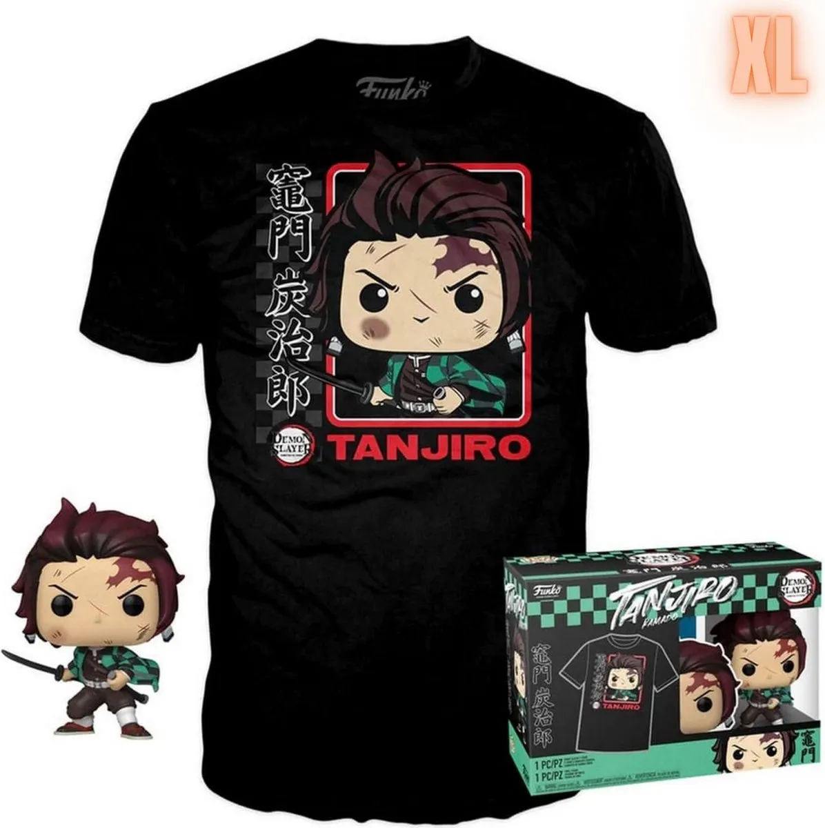 Funko Demon Slayer POP! & Tee Box Tanjiro - Verzamelfiguur & T-shirt - Zwart - afbeelding 6 van 6