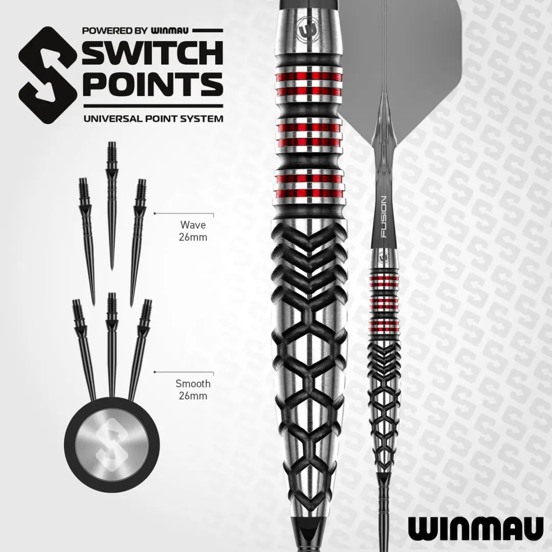 Winmau Fornax Torpedo Switch Point 90% - 3 Stuks - Grijs