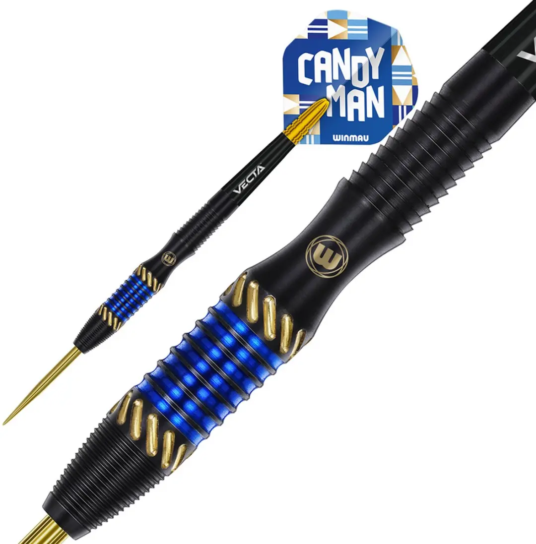 Winmau Rashad Sweeting 90% Dartpijlen - 3 Stuks - Blauw/Zwart/Goud