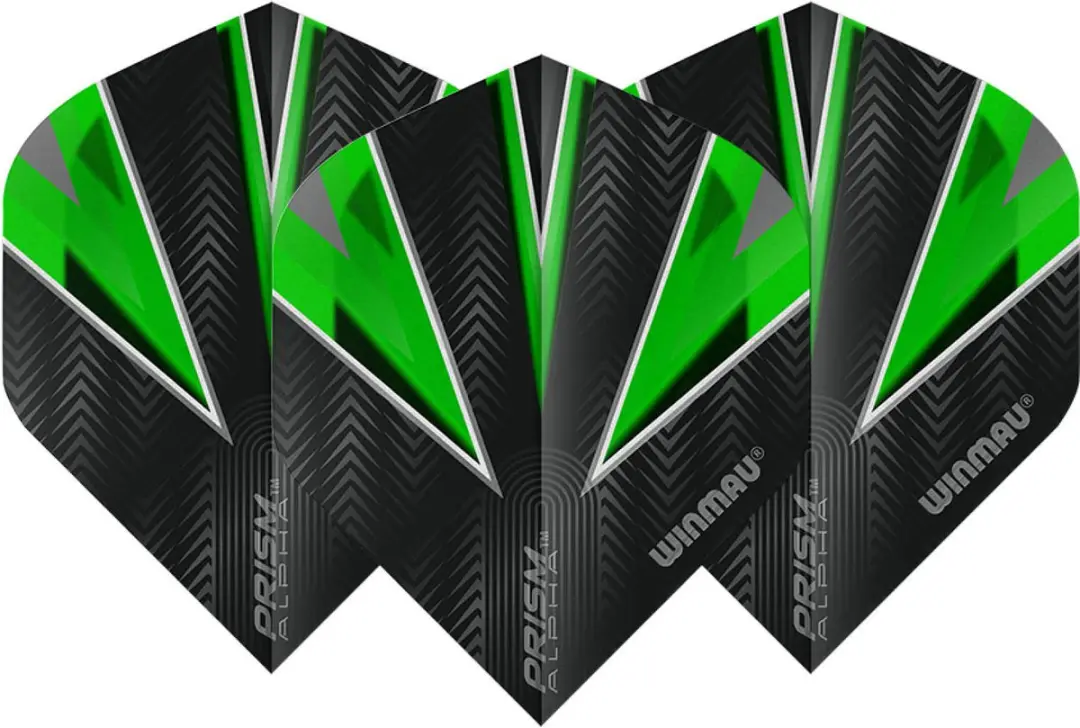 Winmau Prism Alpha Dart Flights - Groen/Zwart - 3 Stuks