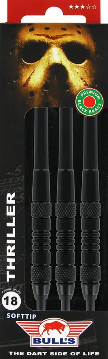 Bull's Thriller Black Brass Soft Tip Darts - 3 Stuks