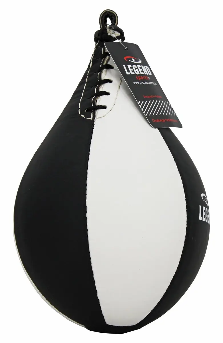 Legend Speedball Lederen Boksbal - Zwart/Wit