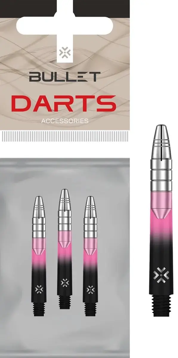 Bullet Shaft Alu HD 41mm - 3 Stuks - Roze/Zwart/Zilver
