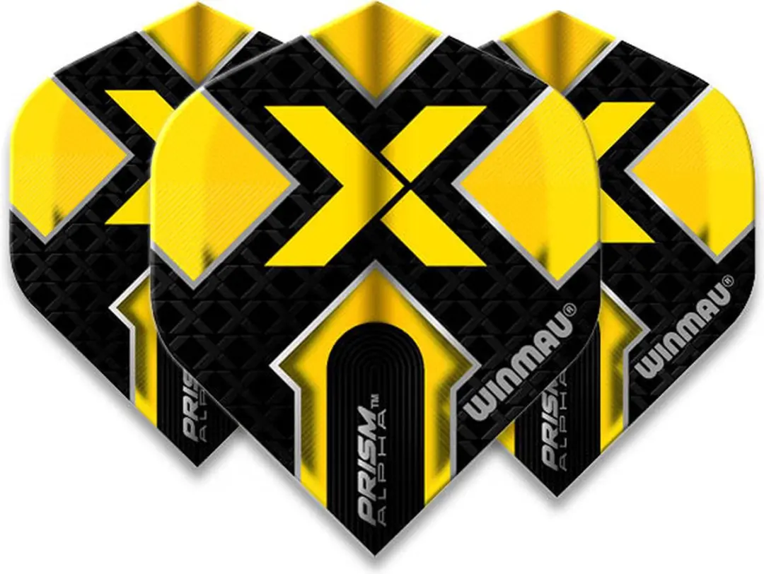 Winmau Prism Alpha Dart Flights - 3 Stuks - Geel/Zwart