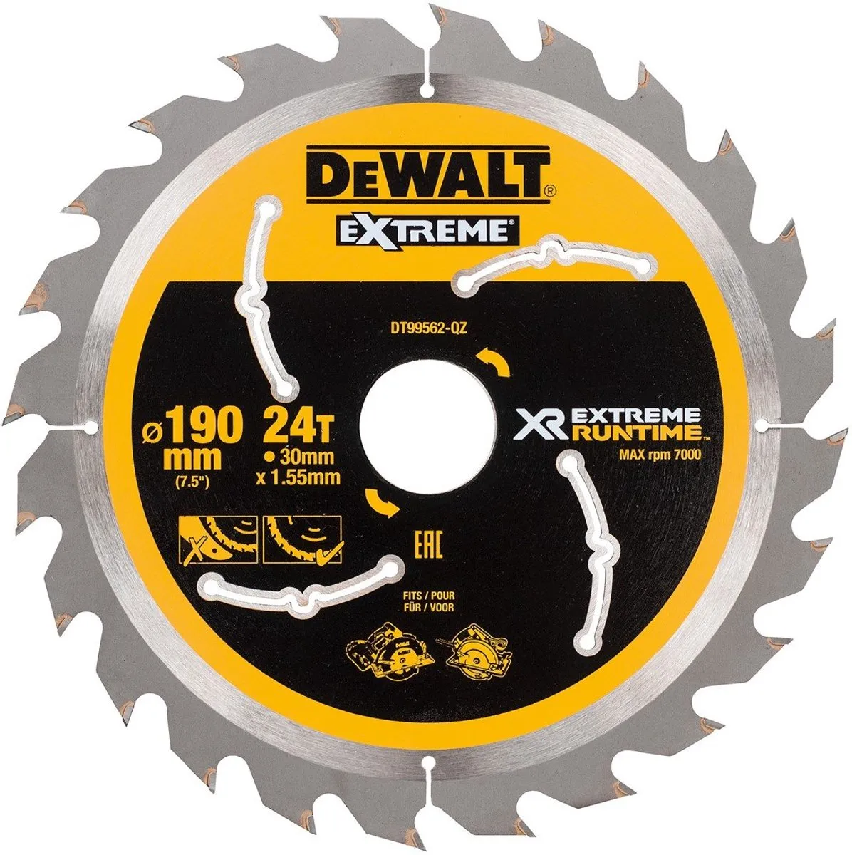 DeWalt CSB 190mm 24T Houtzaagblad