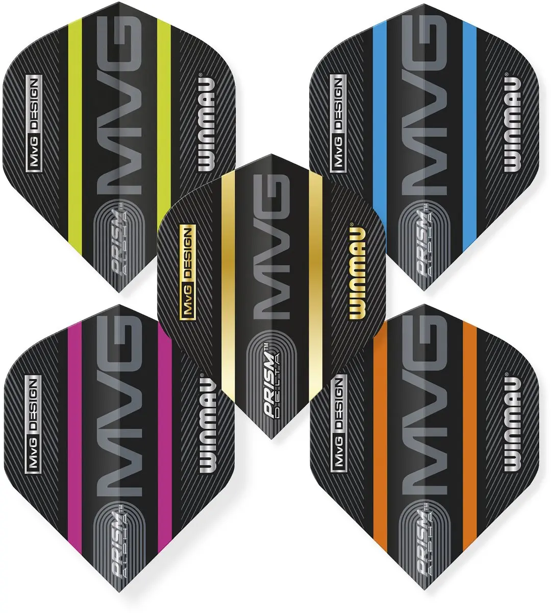 Winmau Michael van Gerwen Prism Flight Collection V3 Dart Flights - 3 Stuks - Zwart