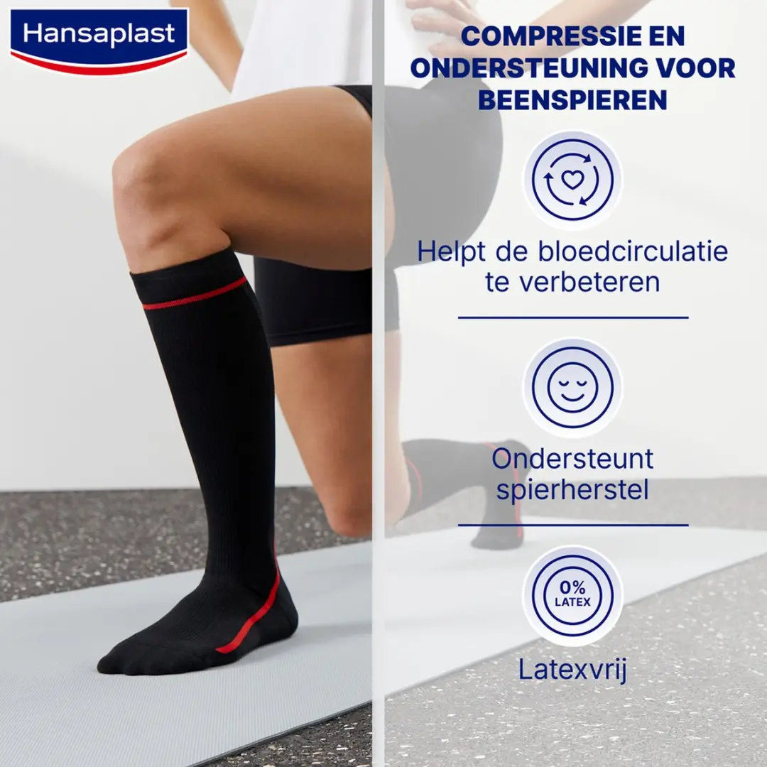 Hansaplast Sport Compressiekousen - One Size - Zwart