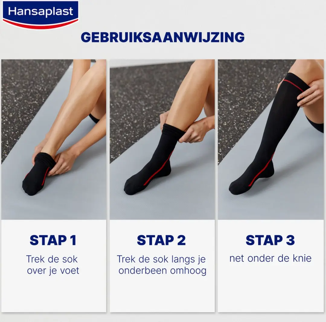 Hansaplast Sport Compressiekousen - One Size - Zwart