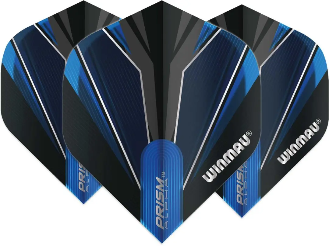 Winmau Prism Alpha Dart Flights - Blauw & Zwart - 3 Stuks